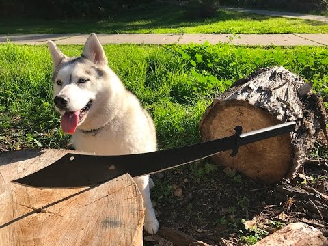 Cold Steel Chinese Warsword Machete Review and test cutting