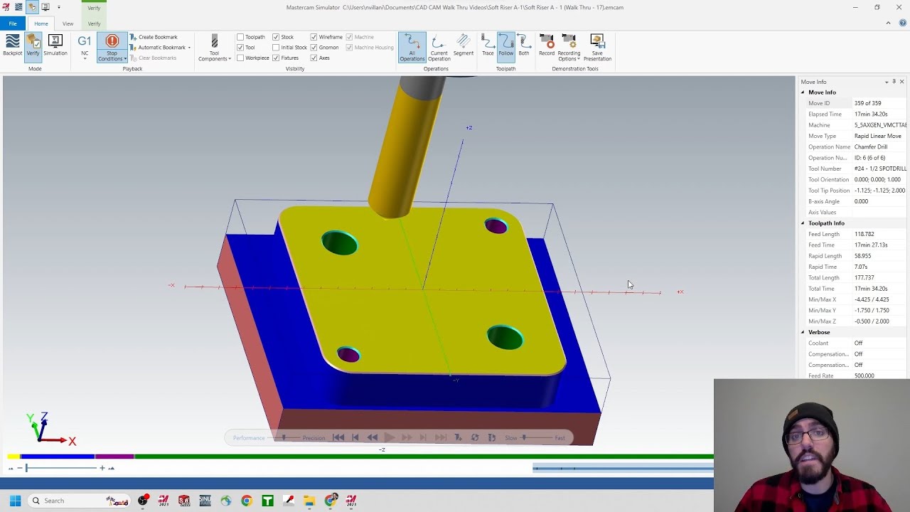 MasterCam: Complex First Operation with Full Explanation