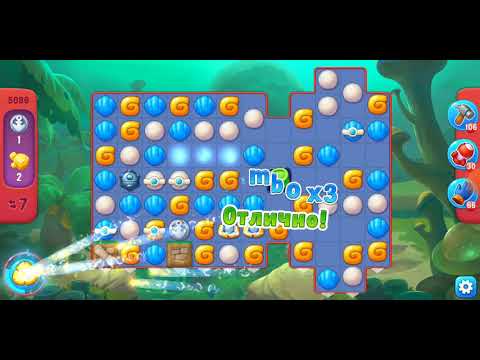 Fishdom. 5086 hard level no boosters and diamonds. Full Rachel