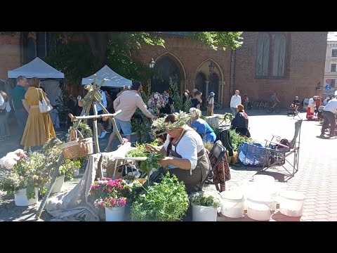 Riga Summer Solstice market. Beautiful city streets and parks. No talking. 22.06.2022