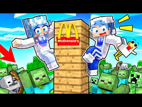 HOW TO SURVIVE MINECRAFT AS A NOOB! Minecraft Survival Mode In MCDONALDS! 🍟 (Part 1)