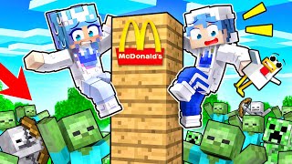 HOW TO SURVIVE MINECRAFT AS A NOOB! Minecraft Survival Mode In MCDONALDS! 🍟 (Part 1)