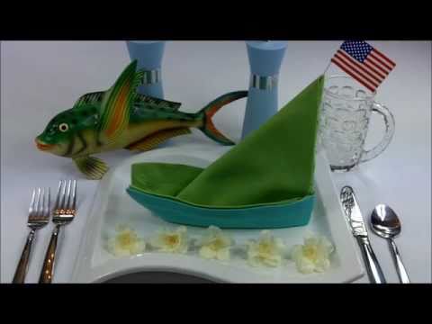 Napkin Folding - How to fold a Sailboat