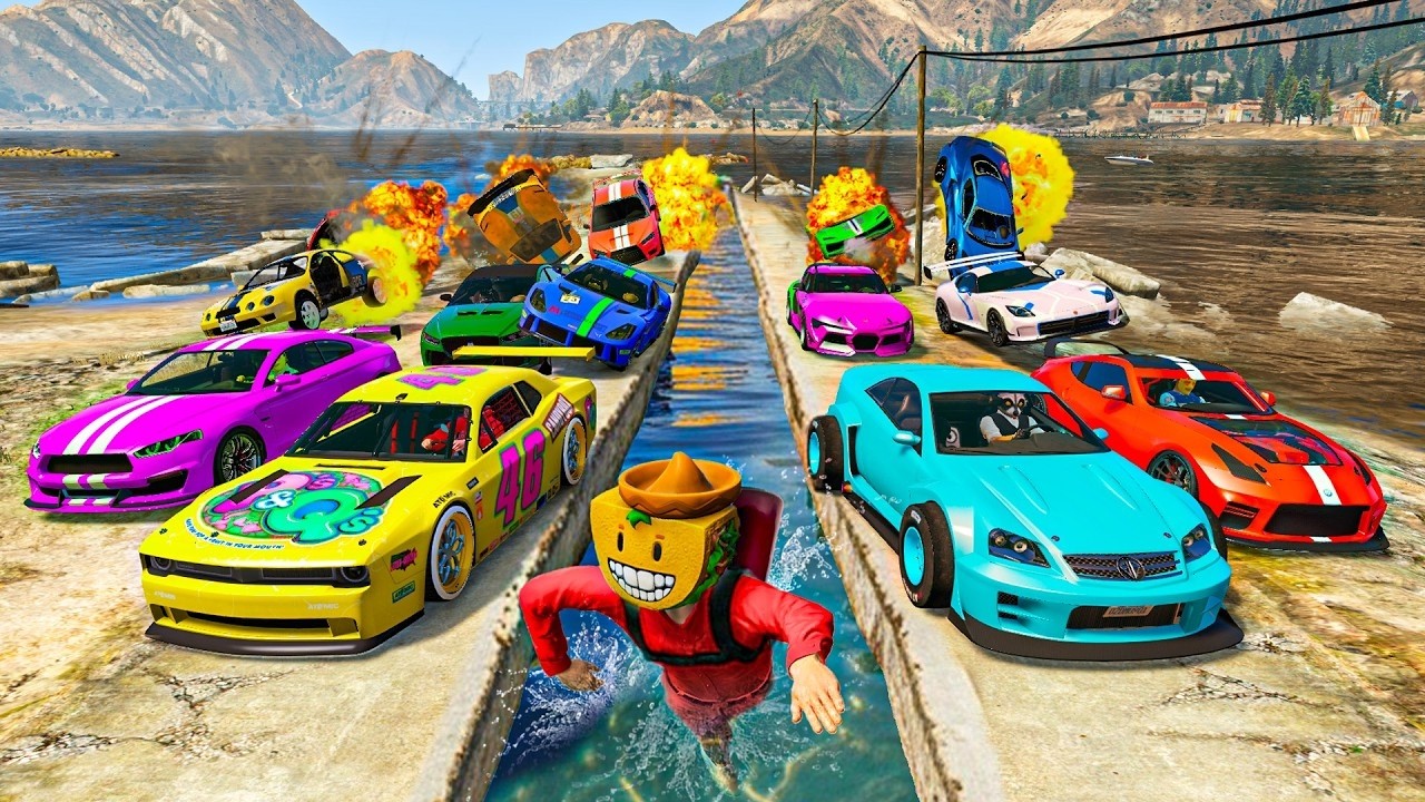 EL ÚLTIMO EXPLOTA CON COCHES ALEATORIOS! A NADAR!! - GTA 5 ONLINE