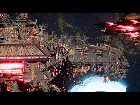 Death Guard vs Necrons - Skalgrim Mod - Massive Battle - Battlefleet Gothic Armada 2