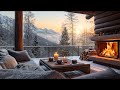 Peaceful Winter Forest Morning ️ Soothing Piano Music Fireplace Sounds For Deep Relaxation