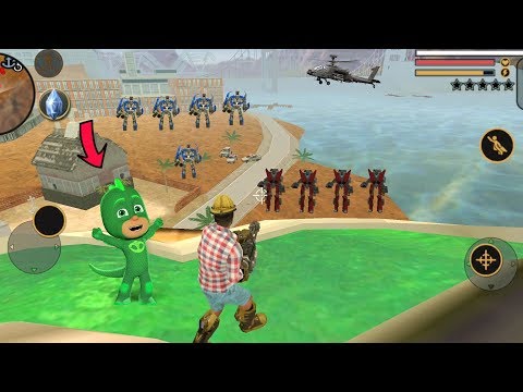 Vegas Crime Simulator (Vegas Hero Fight GreenLander)🦸‍♂️Superhero Destroy Car Robot - Gameplay HD