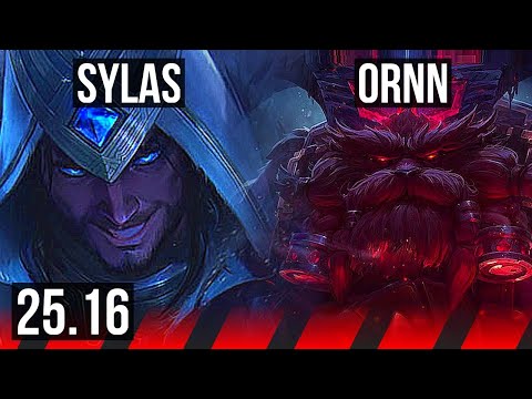 SYLAS vs ORNN (TOP) | 75% winrate, 11/1/6, 7 solo kills, Legendary | EUW Master | 25.16