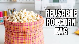 Easy DIY Reusable Popcorn Bag (Sew in Minutes!)