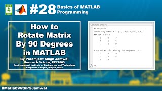 How to rotate matrix by 90 degrees in MATLAB #28