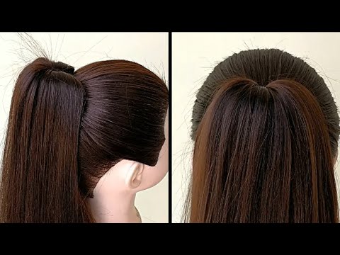 Beautiful Ponytail Hairstyle For Long Hair || High...