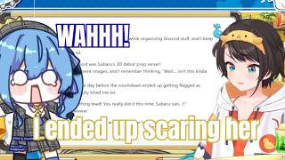 Subaru Accidentally Jump Scares Suisei During a Horror Stream