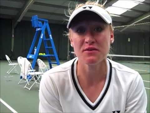 Elena Baltacha interviewed after she moved into the 2013 Aegon Nottingham Challenge final