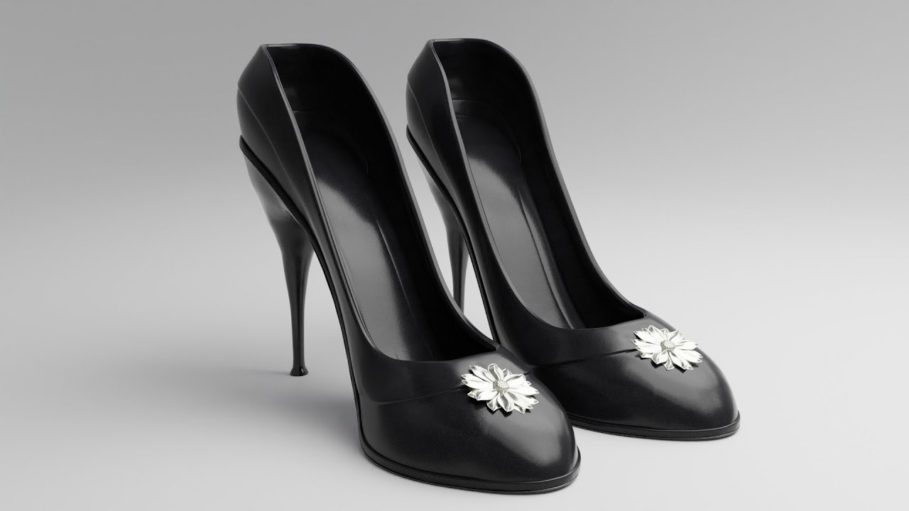Black High Heels 3D Model
