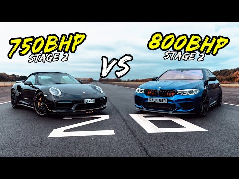 STAGE 2 800HP BMW M5 VS STAGE 2 750HP 911 TURBO S - OG BATTLES!
