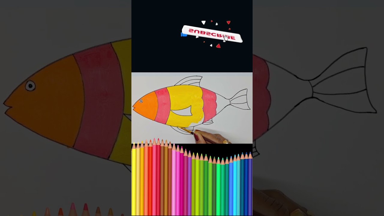 how to draw a fish for kids | fish drawing easy with colour | how to draw a realistic fish #drawing
