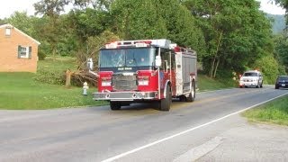 preview picture of video 'BRVFR Wagon 1 and Response 150 Arriving at Car Fire 7-2-12'
