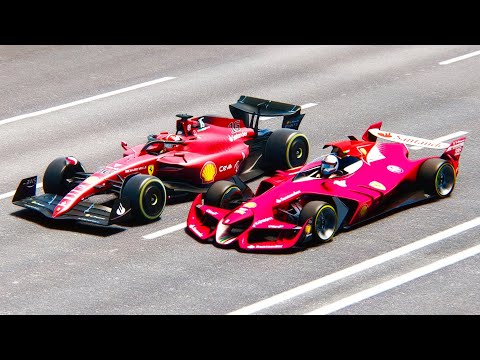 Ferrari F1 2022 vs Ferrari F1 2025 Concept - Drag Race 20 KM