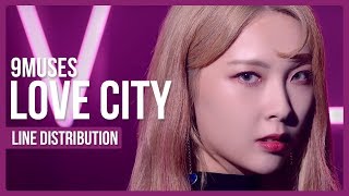 9MUSES - Love City Line Distribution (Color Coded)