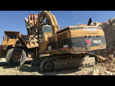Caterpillar 5090B Shovel Excavator Loading Caterpillar Dumpers - Kivos Ate