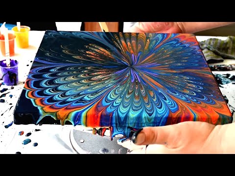 (680) PAINT KISS over the CUP BOTTOM ~ Easy acrylic pour FLOWER painting ~ Fluid art tutorial