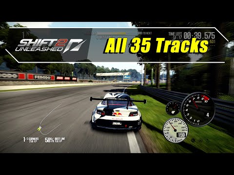 Shift 2 Unleashed (PS3) - Driving All 35 Tracks - No Sprits Versions - No DLCs - Wheelcam (4K@60)