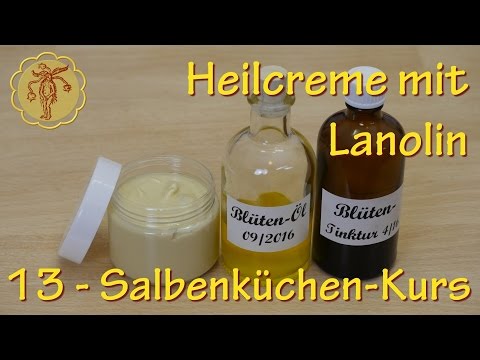 Salbenküchenkurs 13: Heilcremes mit Lanolin - Blüten-Creme