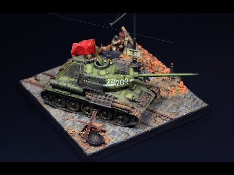 Diorama Berlin Street 1945 T-34 Revell - 1/72