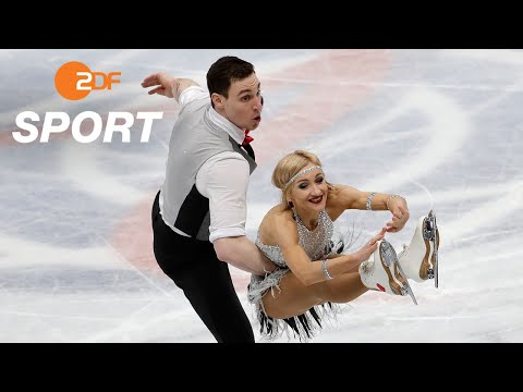 Aljona Savchenko & Bruno Massot nach Kurzprogramm auf Gold-Kurs I Eiskunstlauf WM 2018 Mailand - ZDF