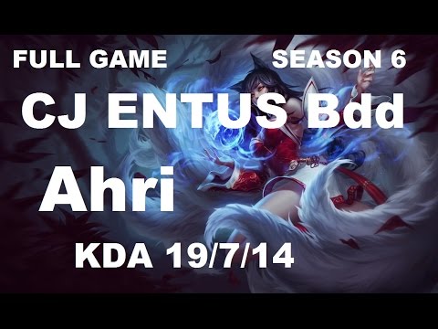CJ ENTUS Bdd - Ahri vs Leblanc - Mid - Full Game [Apr 18 2016]