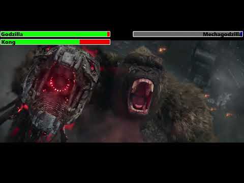 Godzilla & Kong vs. Mechagodzilla with healthbars