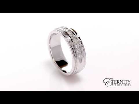 Polished Milgrain 1/2 Carat Diamond Men's Ring (611A)