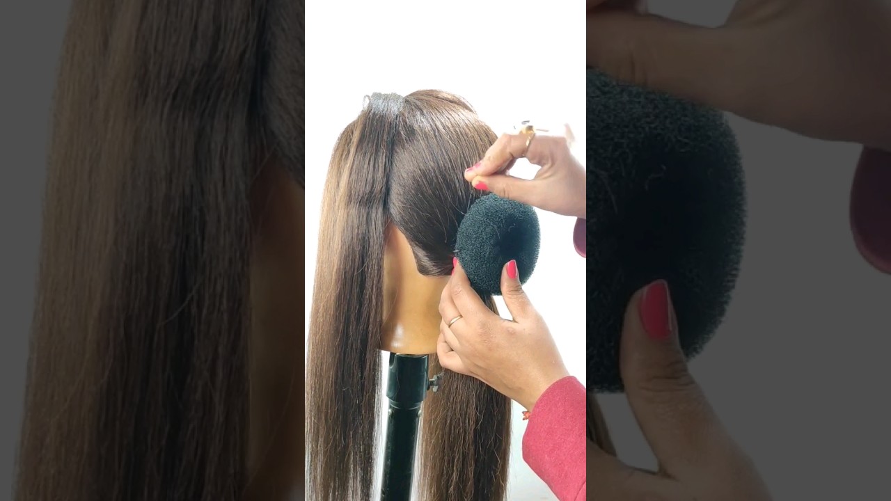 latest wedding  bun hairstyle for bridal girl, kam time me bridal hairstyle banaye @indaingirlneha