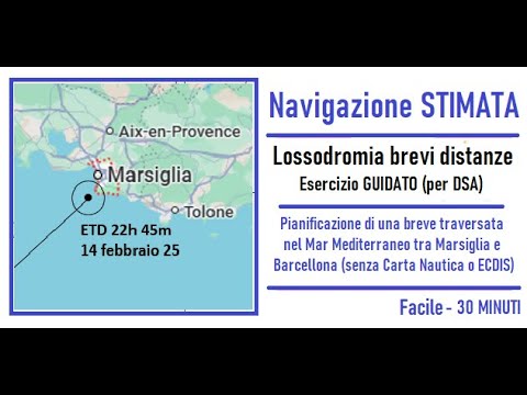 Guided exercise rhumb line short distances - WITHOUT paper or ECDIS - Guided procedure for DSA