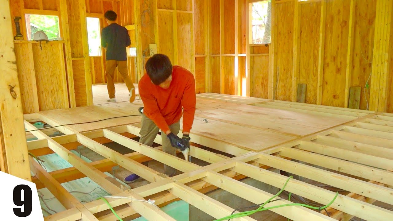 森の靴工房を自作する｜床を組んで合板張り　#9