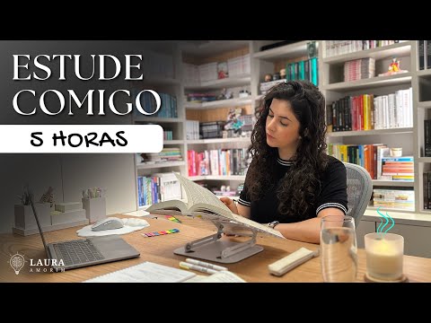 Estude comigo em TEMPO REAL (5 horas) #294 | Study with me | Laura Amorim