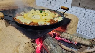 FÁCIL PRÁTICO E MUITO DELICIOSA||FEITO NO DISCO DE ARADO NO FOGÃO A LENHA