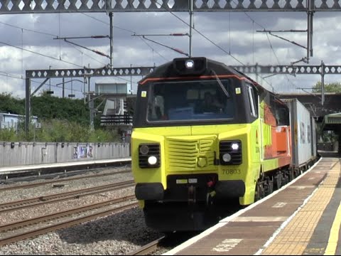 70803 on Freightler 4M93 Felixstowe to Crewe Basford Hall at Tamworth Low Level 09/08/2014