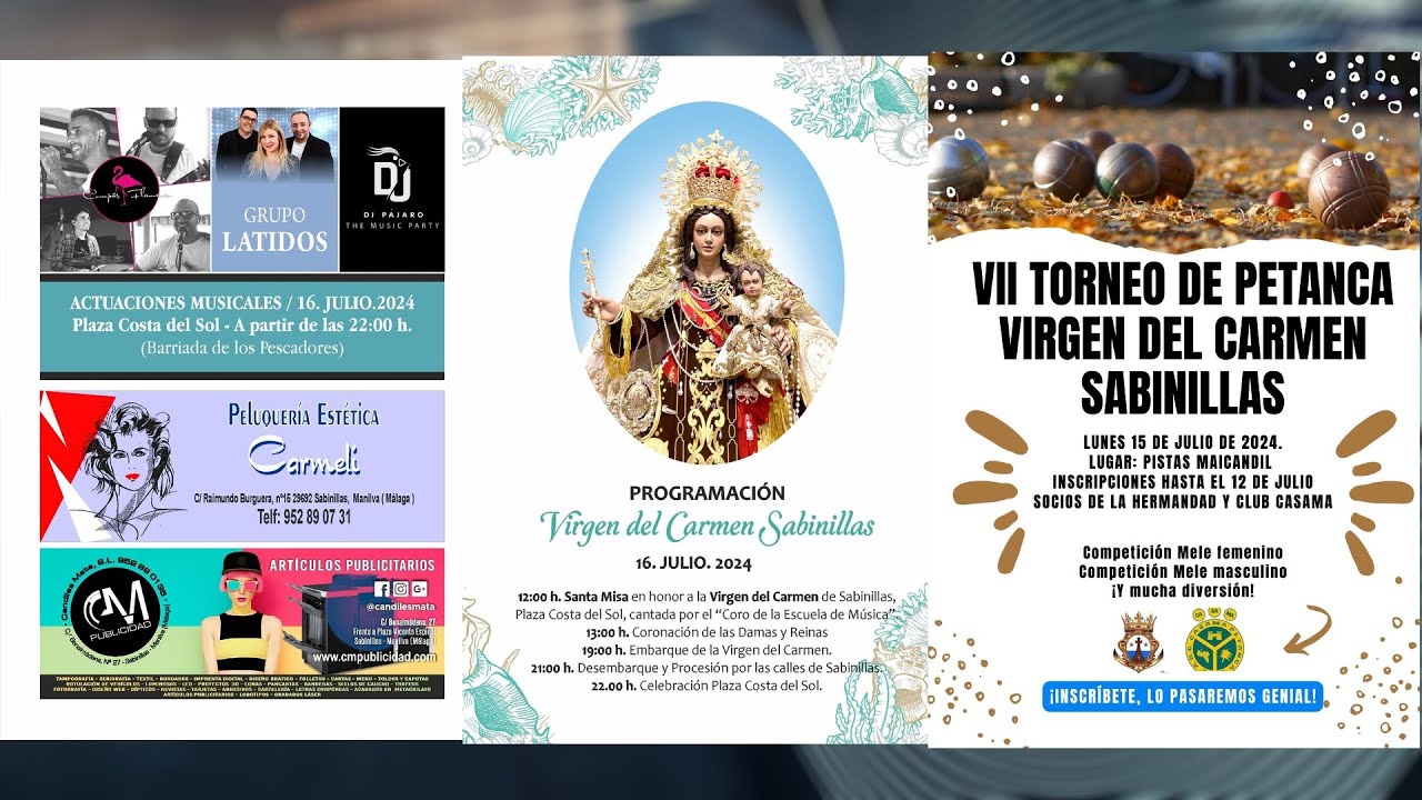 Programa de la Virgen del Carmen de Sabinillas