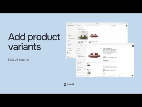 Add Product Variants in Folio AI | Manage Sizes, Colors & Materials