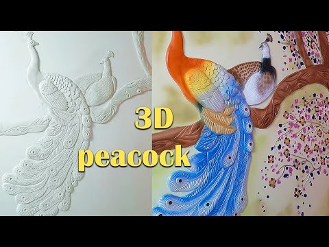 3d peacock mural wall art
