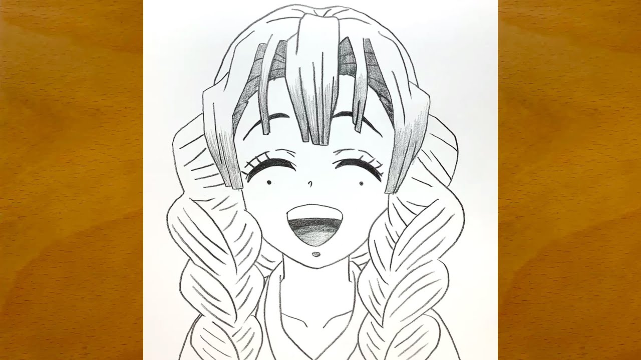 How to draw Mitsuri Kanroji from Demon Slayer | Anime drawing videos for beginners | Anime drawing