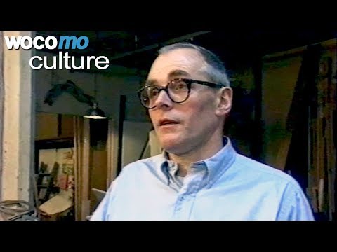 Richard Wentworth prepares his exhibition at the Kettle's Yard Gallery in Cambridge, 1998