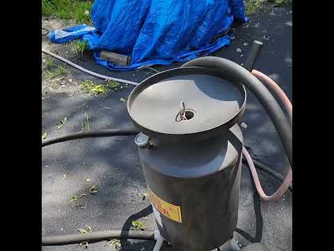 sandblasting 1970 Chrysler parts with the Texas Blaster