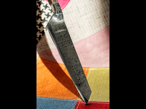 Forge d'un couteau de cuisine en acier damas style japonais: Kiritsuke