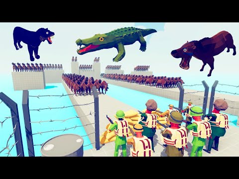 Animals 100 Units vs Army - Totally Accurate Battle Simulator TABS
