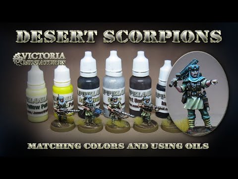 Painting Victoria Miniatures Desert Scorpions in oils!