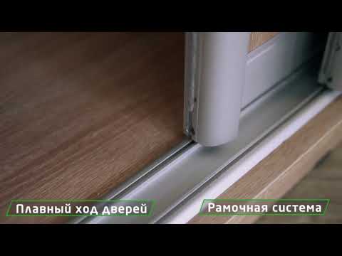 Шкаф-купе двухдверный Экспресс (Комби) 1200x600x2400, шимо светлый в Екатеринбурге - видео 3