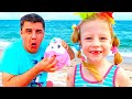 Nastya e papai estão indo para o mar em umas férias deverão Nastya e papai estão indo para o mar em umas férias deverão