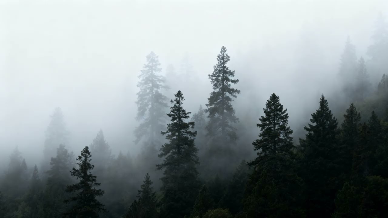 Misty Forest Serenity 4K Wallpaper & Screensaver | Foggy Pine Woods Ambience (No Sound)